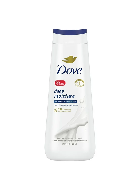 Dove Deep Moisture Nourishing Long Lasting Womens Body Wash All Skin Type, 20 fl oz