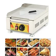 INTBUYING Electric Mini Griddle Stove Commercial Home Countertop Flat Cooking Griddle Grill Iron Machine Teppanyaki