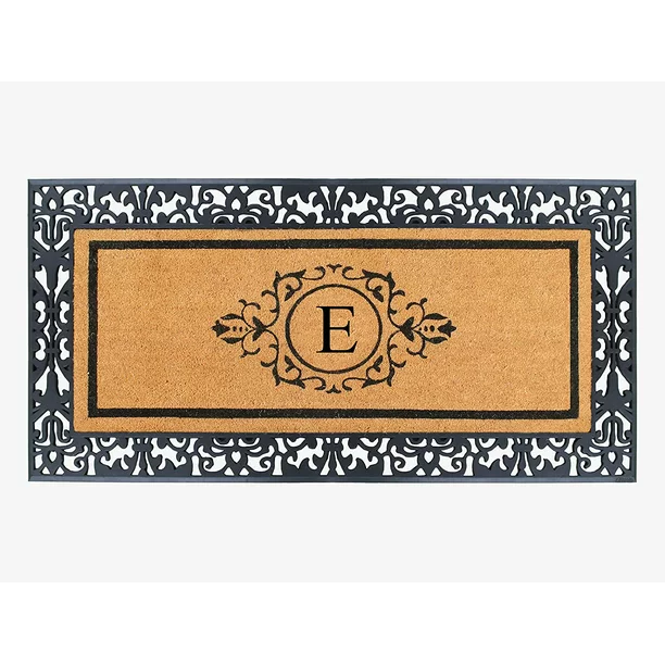 A1HC Natural Coir Monogrammed Door Mat for Front Door, 30X60, Heavy Duty Welcome Doormat, Anti-Shed Treated Durable Doormat for Outdoor Entrance, Low Profile, Long Lasting Front Porch Entry Rug
