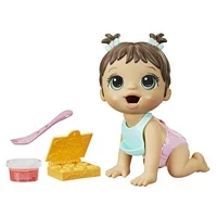 Baby Alive Lil Snacks Doll, Eats and "Poops," 8-inch Baby Doll with Snack Mold, Brown Hair