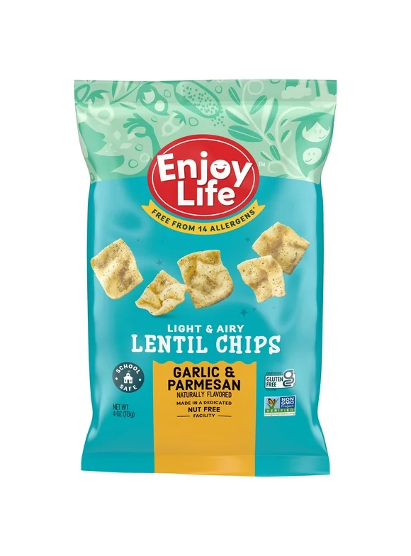Enjoy Life Garlic and Parmesan Lentil Chips, 4 oz