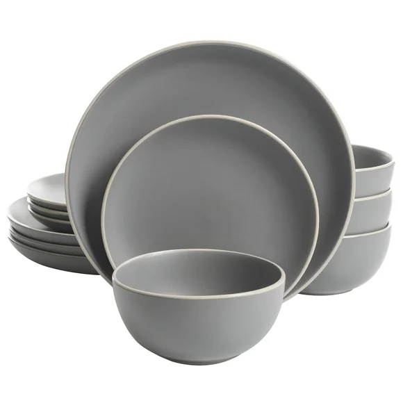 Gibson Home Remi 12pc Dinnerware Set - Gray