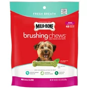 Milk-Bone Brushing Chews Daily Dental Dog Treats, Fresh Breath, Mini, 18.9 Ounces, 36 Bones Per Bag