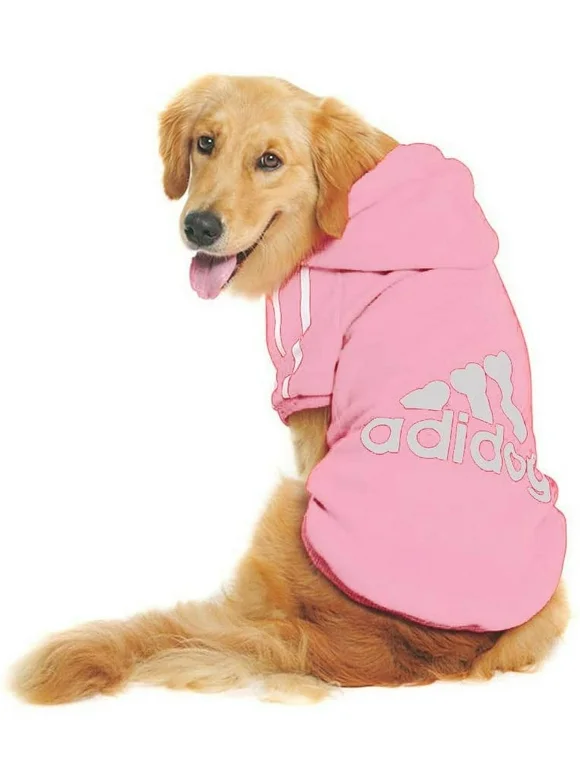 Large Dog Hoodies, Apparel, Fleece Adidog Basic Hoodie Sweater, Cotton Jacket Sweat Shirt Coat from 3XL to 9XL for Large Dog (Pink, 8XL)