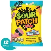 Sour Patch Kids Tropical Gummy Candy, 5 Oz Bag (Pack of 12)