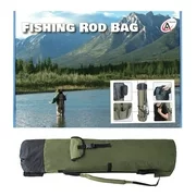 Ascent's Fisherman's Gift Rod Carrier Fishing Reel and Tackle Bag Combo Organizer Gift Boxed - Travel Carry Case, Holds Five Poles and Tackle, Unique Gift Idea