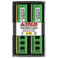 A-Tech Components A-Tech 16Gb (2X8Gb) Ddr3 1333Mhz Dimm Pc3-10600 2Rx8 Dual Rank 1.5V Cl9 240-Pin Non-Ecc Udimm Desktop Ram Memory Upgrade Kit Ram_Memory
