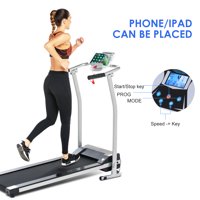 Mini Folding Electric Treadmill 1.5HP with LCD Motorized Running Walking Jogging Exercise Fitness Machine Trainer Equipment for Home Gym Office HFON