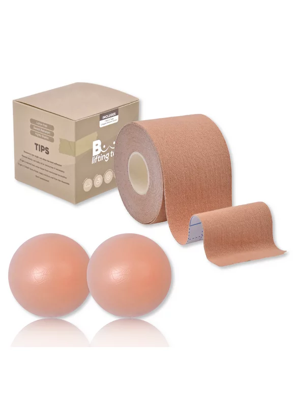 WOD Tape Boob Tape 1 Pair of Nipple Covers Sweat Proof Large Breast, Beige