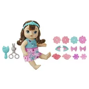 Baby Alive Snip 'n Style Baby Brown Hair Talking Doll with Bangs that Grow