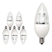 TCP 25 Watt Equivalent LED Decorative Torpedo Light Bulbs, Small Candelabra Based, ENERGY STAR Certified, Dimmable, Soft White (6 Pack)