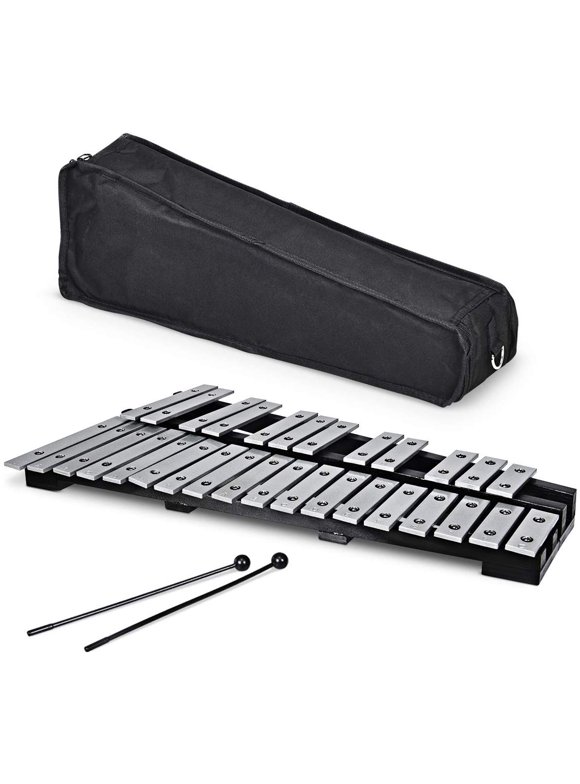 30 Note Glockenspiel Xylophone Aluminum Foldable Educational Musical Instrument Percussion Gift with Mallets &Carrying Bag Gift