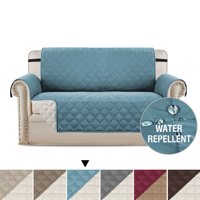 H.VERSAILTEX 1-Piece Reversible Quilted Loveseat Pet Cover Protector, Stone Blue/Beige