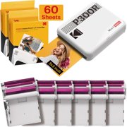 Mini 3 Retro 3x3 Portable Photo Printer (60 Sheets), Compatible with iOS, Android & Bluetooth Device, Real Photo 4PASS Technology & Laminating Process, Photos  White