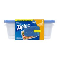 Ziploc Container with One Press Seal, Large Rectangle, 2 ct
