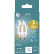 GE LED+ 5W (60W Equivalent) Daylight Dusk to Dawn Decorative Light Bulb, Small Base, 2pk