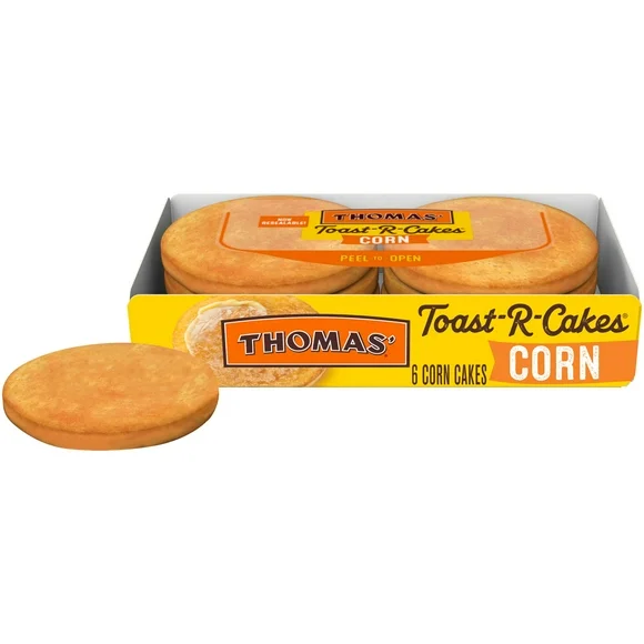 Thomas' Toast-R-Cakes Corn Cakes, 6  count, 7 oz Tray