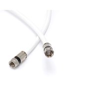 10' feet white rg6 coax, coaxial cable with two male f-pin male connectors