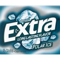 EXTRA Polar Ice Sugarfree Gum Single Pack, 15 Pieces