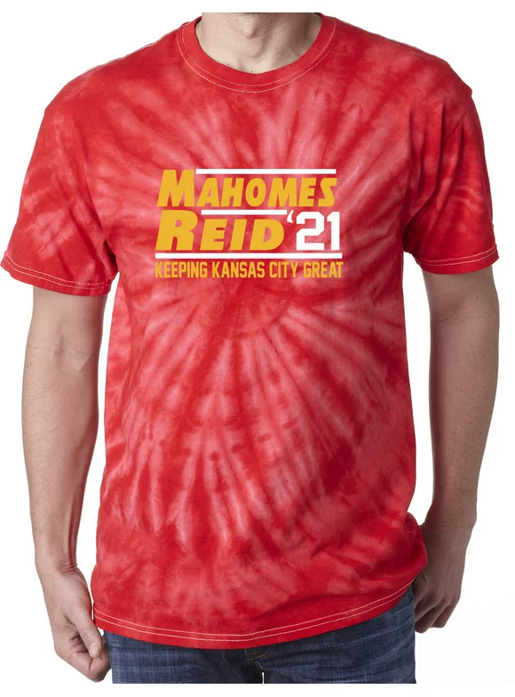 TIE-DYE RED Kansas City Patrick Mahomes Andy Reid 21 Champs T-shirt ADULT