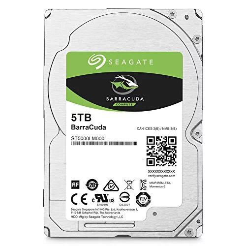 Seagate BarraCuda 5TB Internal Hard Drive HDD  2.5 Inch SATA 6Gb/s 5400 RPM 128MB Cache for Computer Desktop PC (ST5000LM000)