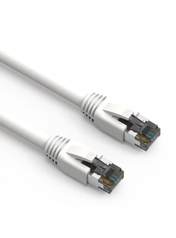 SF Cable Cat8 Shielded (S/FTP) Ethernet Cable, 50 feet - White