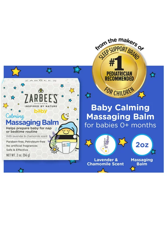 Zarbee's Baby Calming Massage Balm, Lavender & Chamomile, 2 oz