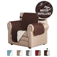 H.VERSAILTEX 1-Piece Reversible Quilted Armchair Pet Cover Protector, Brown