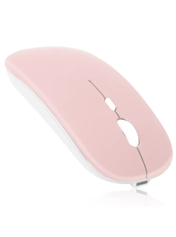 2.4GHz & Bluetooth Rechargeable Mouse for Xiaomi Redmi K40 Bluetooth Wireless Mouse for Laptop / PC / Mac / iPad pro / Computer / Tablet / Android Flamingo Pink