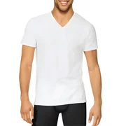 Yana Men's Stretch White V-Neck Undershirts, 3 Pack