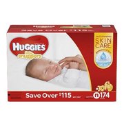 HUGGIES Little Snugglers Diapers, Size Newborn, 174 Count