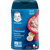 Gerber Baby Cereal, Banana Strawberry, 8 oz Canister