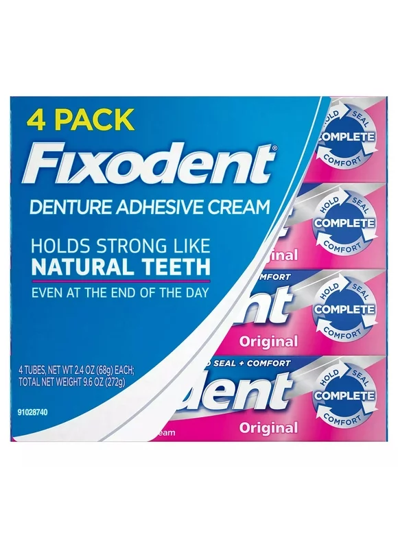 Fixodent Complete Original Denture Adhesive Cream, 2.4 Ounce (4 Count)