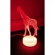 Giraffe 3D Night Light Multi Color Changing Illusion Lamp for Children Kids Girls Boys Animal Fan Gift Christmas Birthday Best Gifts