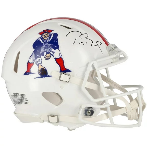 Tom Brady New England Patriots Autographed Riddell 1982-1989 Throwback Logo Speed Authentic Helmet