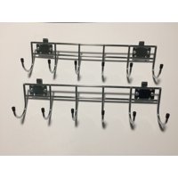 HSS Steel Wire Shelving 18" Wide Side Bar W/6 hooks, No Collar, Add-on, Chrome, 2-PACK