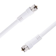 onn. RG6 Dual-Shielded Coax Cable, 25 ft, White