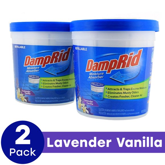 DampRid Lavender Vanilla 10.5 oz. Refillable Moisture Absorber Tubs -2 Pack