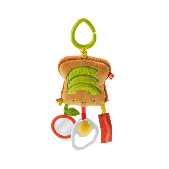 Fisher-Price Brunch & Go Stroller Toy Clip On Pretend Food Baby Toys for Sensory Play, Birth 