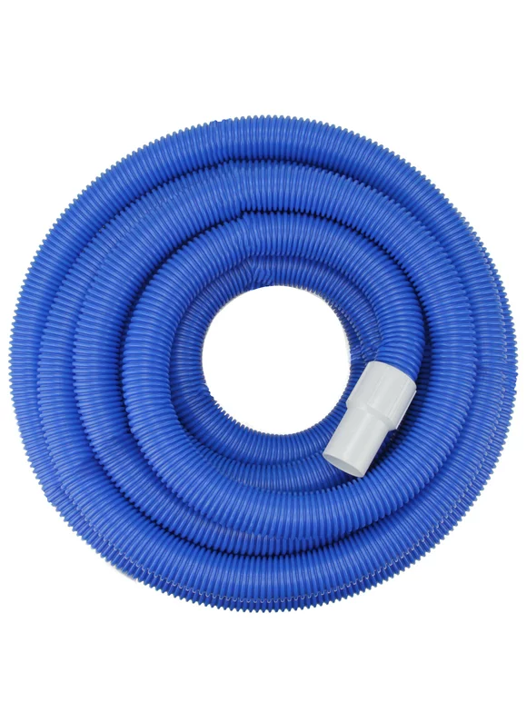 Pool Central Blow-Molded PE In-Ground Swimming Pool Vacuum Hose with Swivel Cuff 25' x 1.5" - Blue