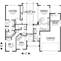 The House Designers: THD-4582 Builder-Ready Blueprints to Build a Craftsman House Plan with Crawl Space Foundation (5 Printed Sets)
