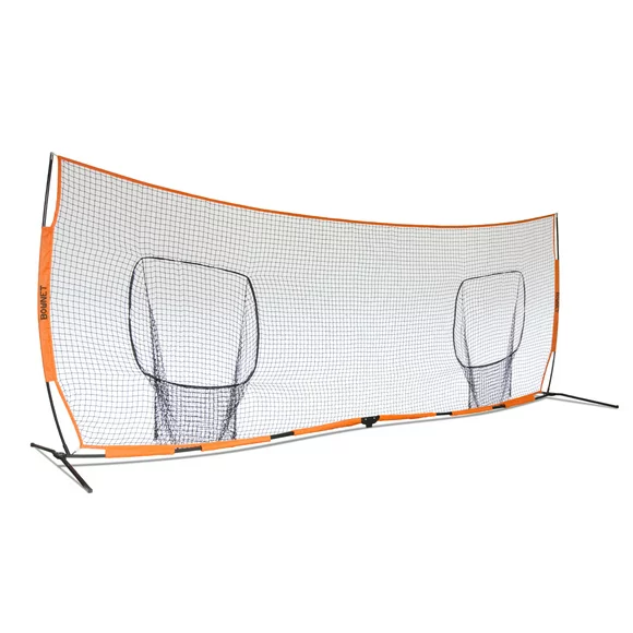 Bownet Sports Big Mouth 2 (7'x7') Baseball Softball Hitting Pitching Net for 2 Batters Hitters Pitchers - Durable Powder-Coated Steel Frame - Easy Setup & Portable Sport Practice Net with Travel Bag