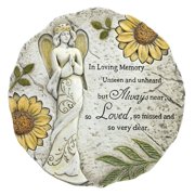 In Loving Memory Always Loved Floral Angel 11 x 11 Inch Resin Bereavement Garden Stepping Stone