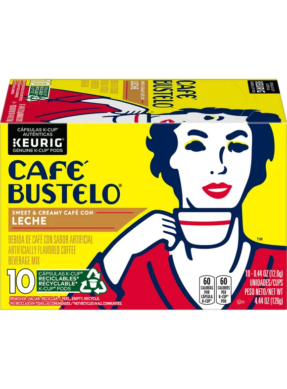 Cafe Bustelo Cafe con Leche Sweet & Creamy K-Cup Pods, 60 Count