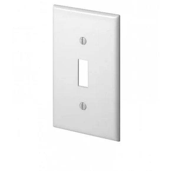 American Imaginations  3.12 in. x 4.87 in. Plastic Electrical Switch Plate  in White; White Hardware - N/A