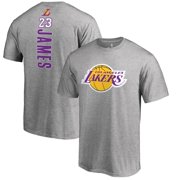 LeBron James Los Angeles Lakers Fanatics Branded Backer Name & Number T-Shirt - Heather Gray
