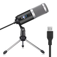 Recording Condenser Microphone, 3.5mm / USB Condenser Computer Microphone, Home Studio Microphone Laptop Mic with Foldable Tripod Stand - Fit for Skype, YouTube, MSN Chatting, Podcasting, PS4 Gaming