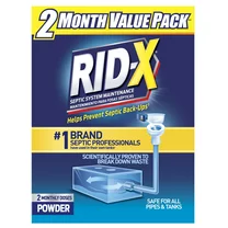 RID-X Septic Tank Treatment, 2 Month Supply Of Powder, 19.6oz, 100% Biobased