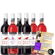 ST. REGIS Cabernet Sauvignon & Shiraz Ros Non-Alcoholic Red Wine & Ros Experience Bundle with Chromacast Pop Socket, Seasonal Wine Pairings & Recipes, 6 Pack