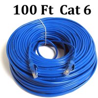 100ft Cat6 Ethernet Cable (Cat6 Cable, Cat 6 Cable) Blue -RJ45 LAN Network Cable 1000Mbps Internet Cable for Computers, Routers, Printers, Smart TV